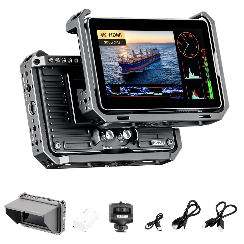 Moniteur 4k Viltrox DC-X3 SDI HDMI kit avec cage