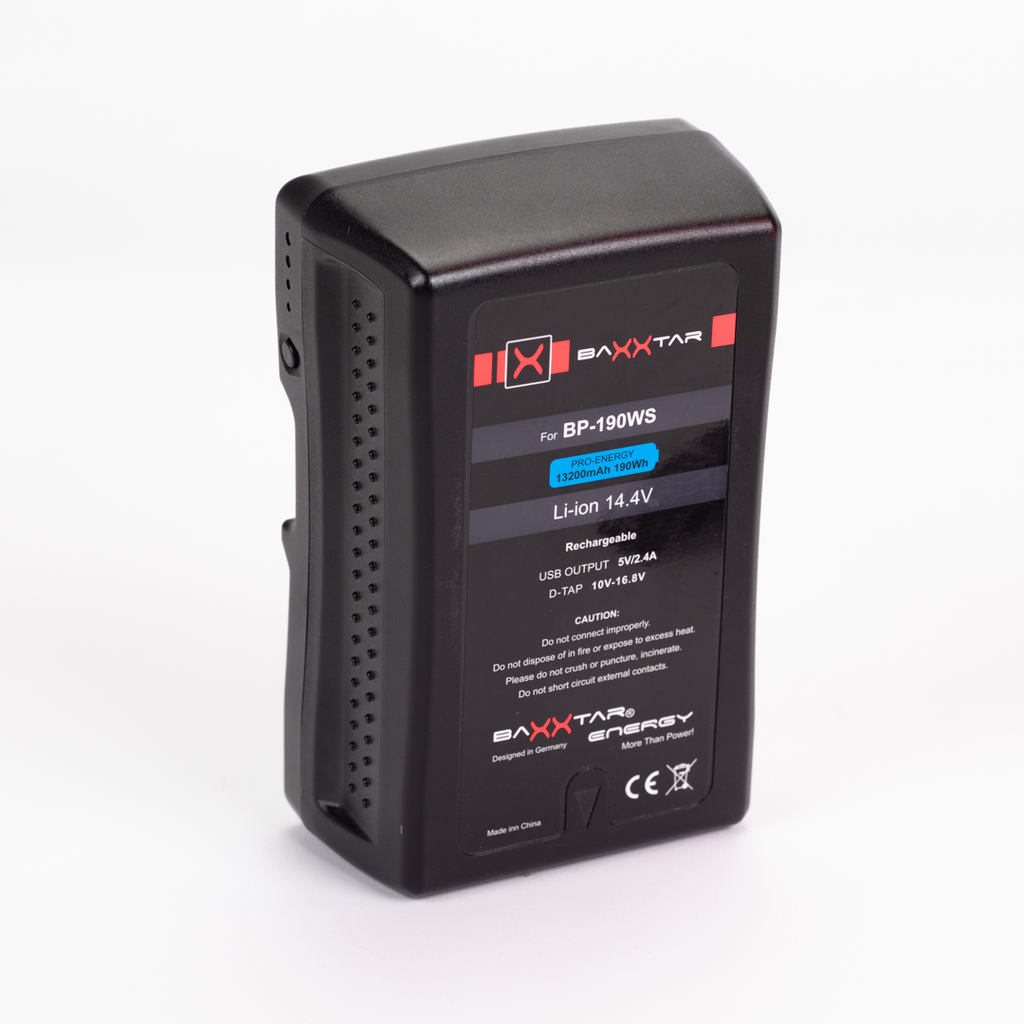 Batterie V-Mount BP190WS avec chargeur D-Tap