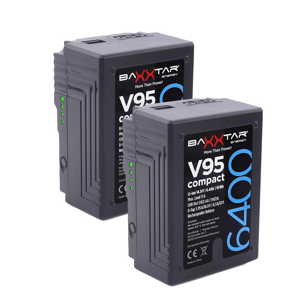 KIT 2x batteries Micro V-Mount V95 Compact + chargeur D-tap