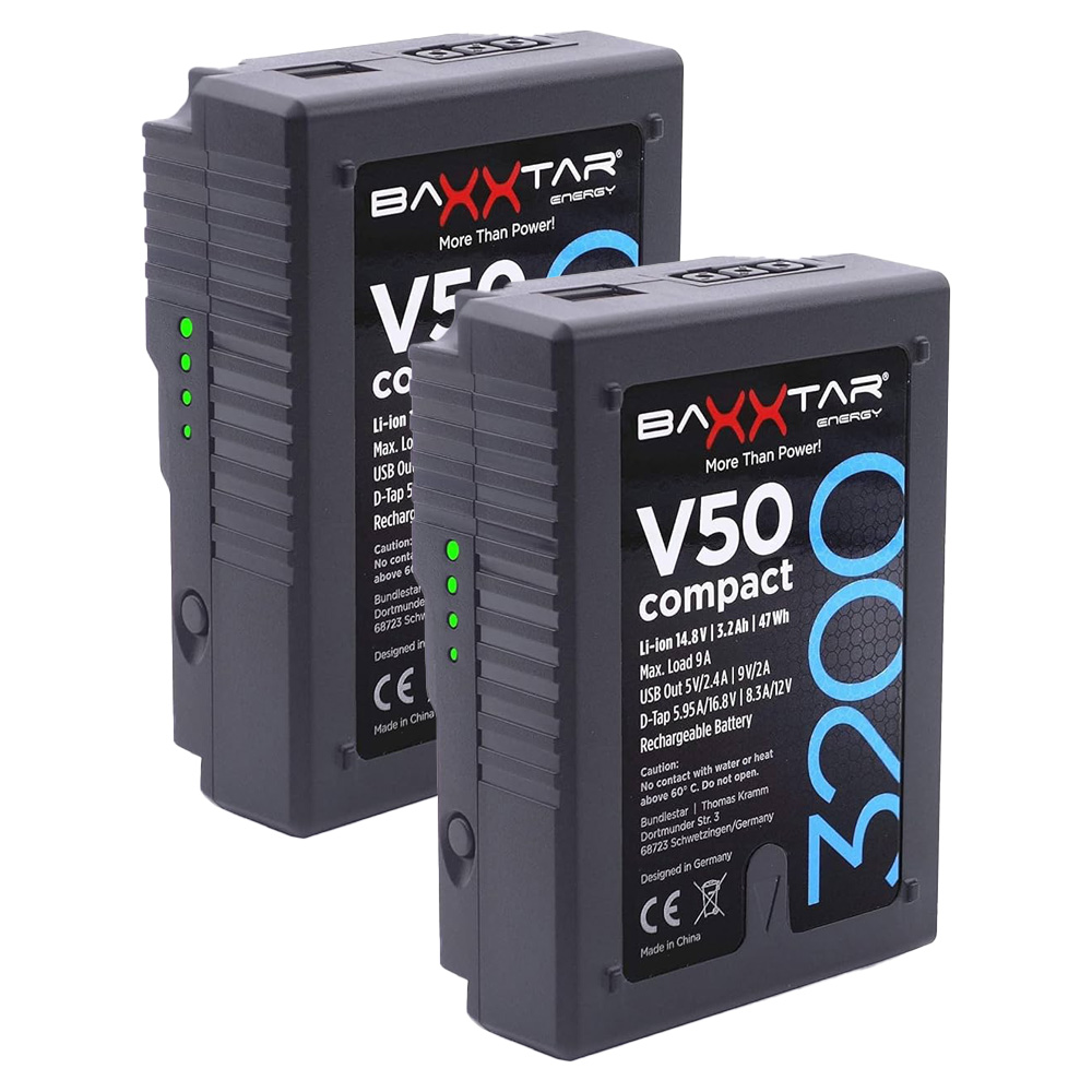 KIT x2 Batterie Micro V-Mount V50 Compact + chargeur D-tap