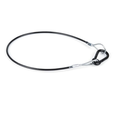Elingue de sécurité projecteur gainée noire 3mm - 60cm petite boucle