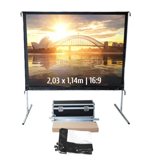 Écran de projection Kimex 2,03 × 1,14 m - 16:9, valise