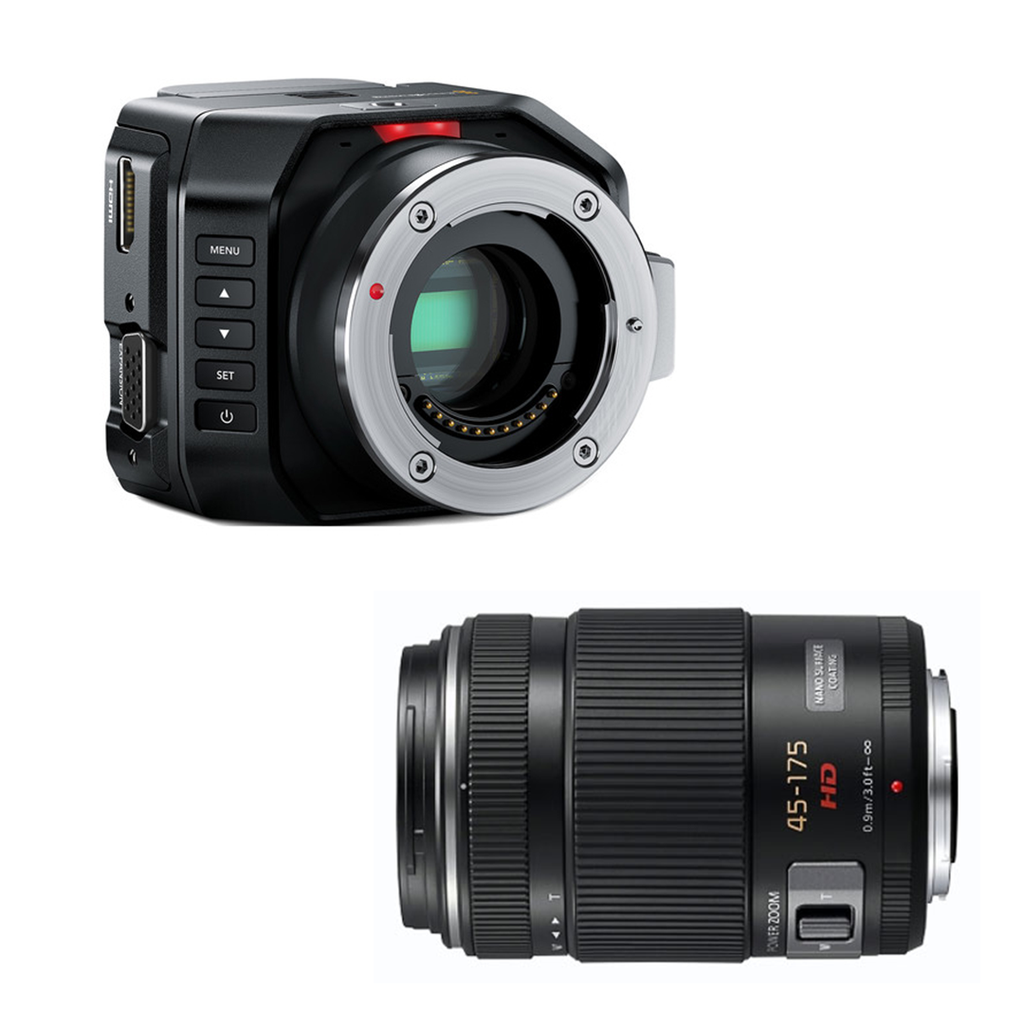 Blackmagic Micro Studio 4K et Objectif Panasonic 45-175mm HD micro 4/3 - Caméra Broadcast